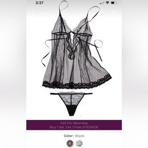 Adore me plus size black baby doll lingerie